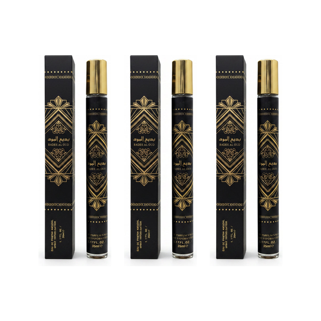 Badee Al Oud – lot de 3 flacons 35 ml sur fond blanc