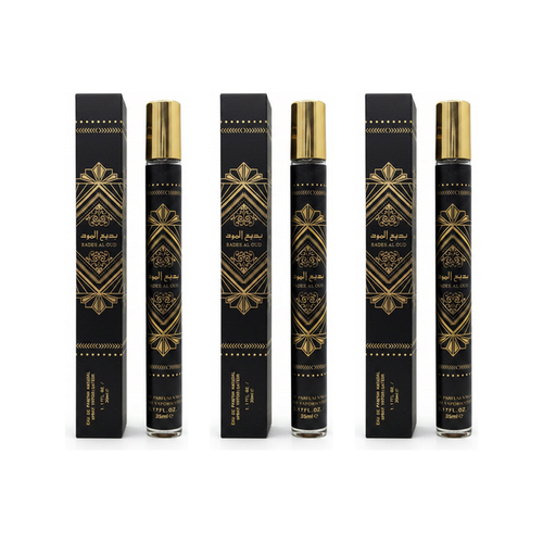 Badee Al Oud – lot de 3 flacons 35 ml sur fond blanc