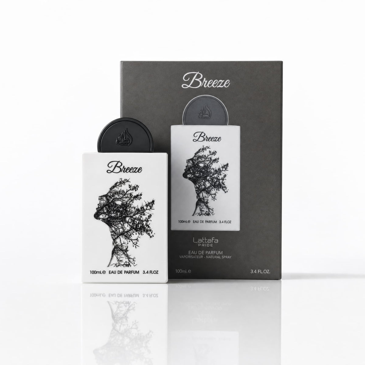 Breeze Lattafa Pride, coffret et flacon vus de face, Eau de Parfum unisexe