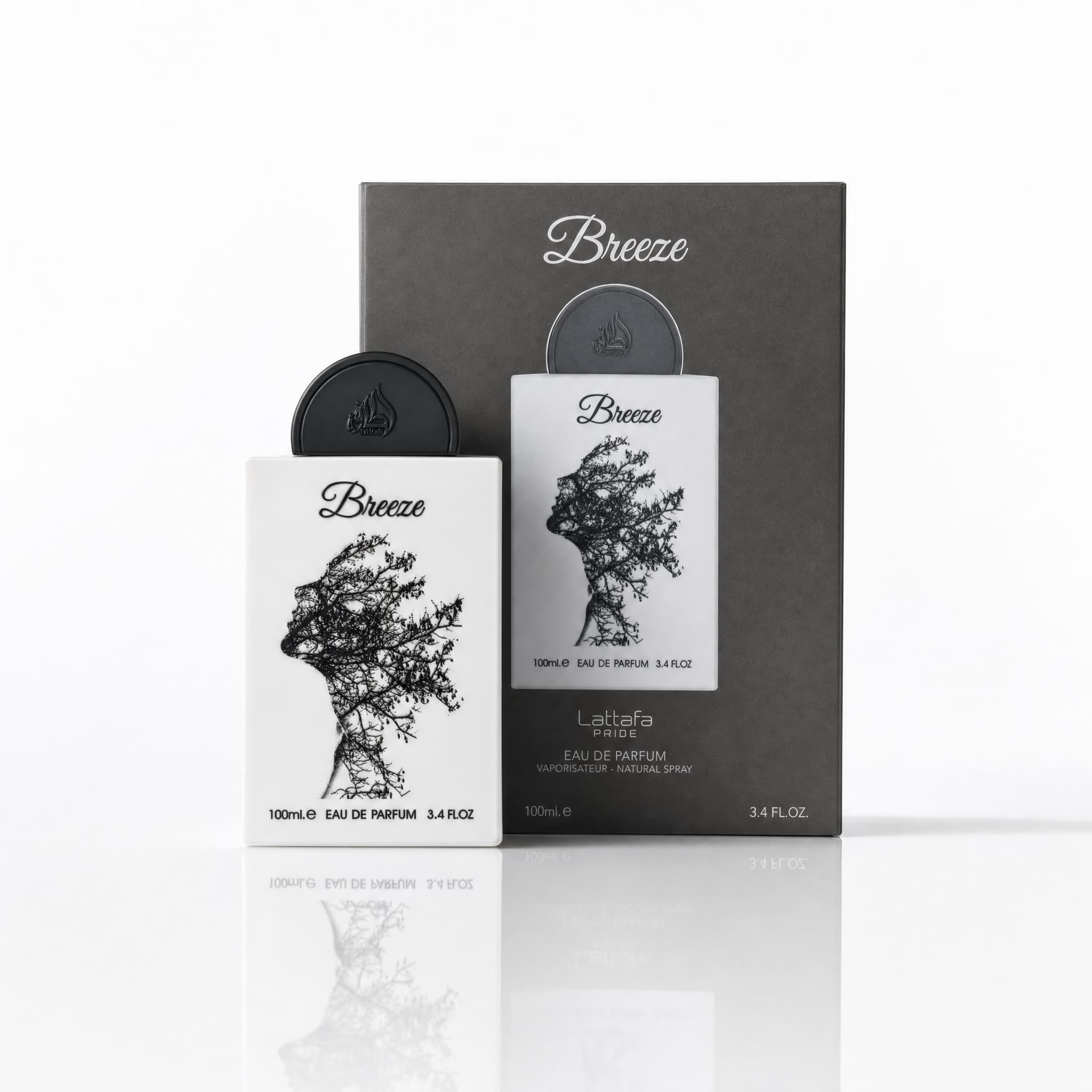 Breeze Lattafa Pride, coffret et flacon vus de face, Eau de Parfum unisexe