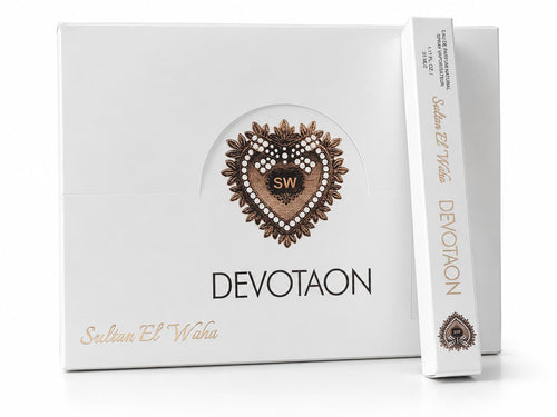 Devotaon – Sultan El Waha, coffret et étui Eau de Parfum 35 ml, fond blanc