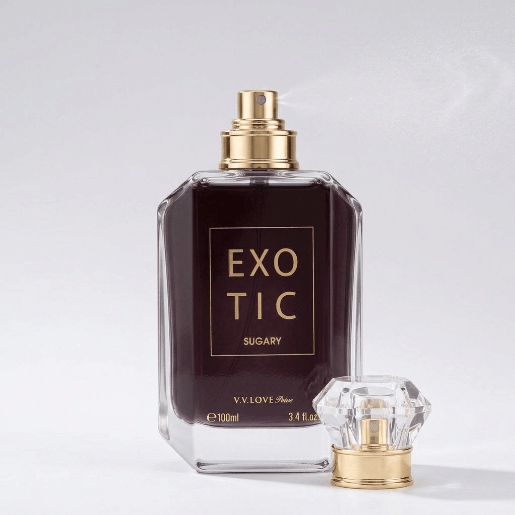 Exotic Sugary V.V.LOVE Privé - flacon seul en studio, Eau de Parfum Gourmande 100ml
