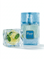 Freeze Riiffs Extrait de Parfum mixte 100 ml — flacon bleu givré avec glaçon, citron vert et menthe évoquant la fraîcheur glacée