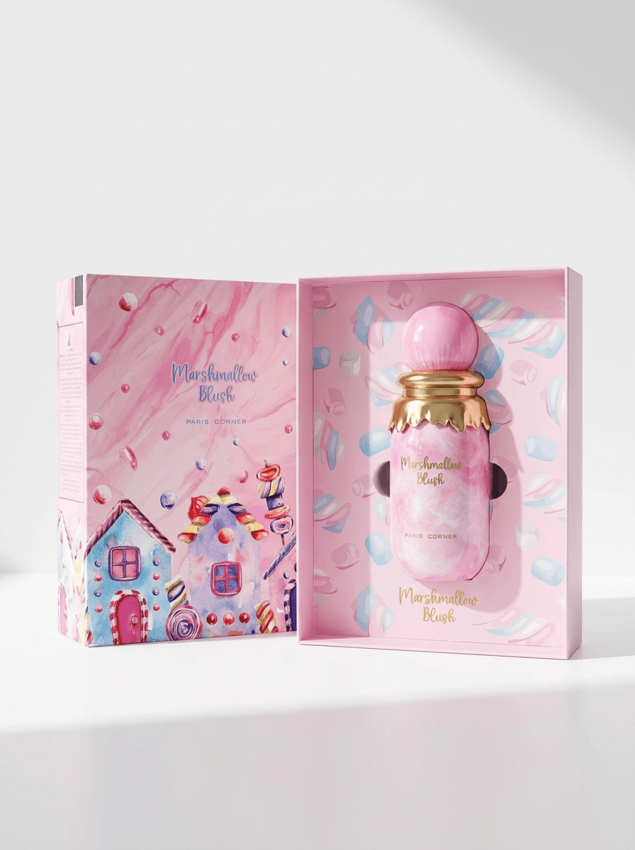 Marshmallow Blush Paris Corner – eau de parfum 100 ml, flacon marbre rose et coffret collector