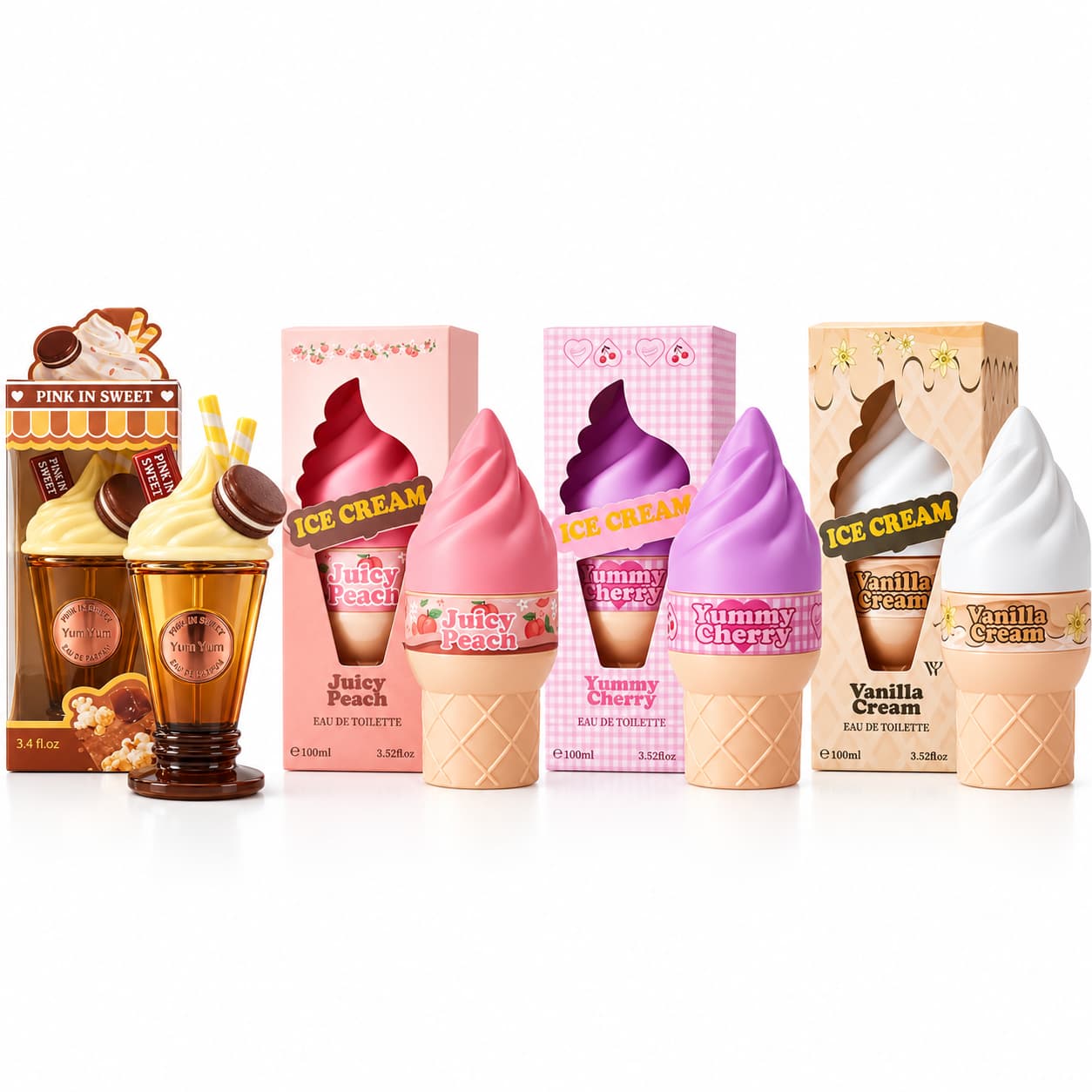 Parfum Vanilla Cream Ice Cream au flacon blanc avec son packaging