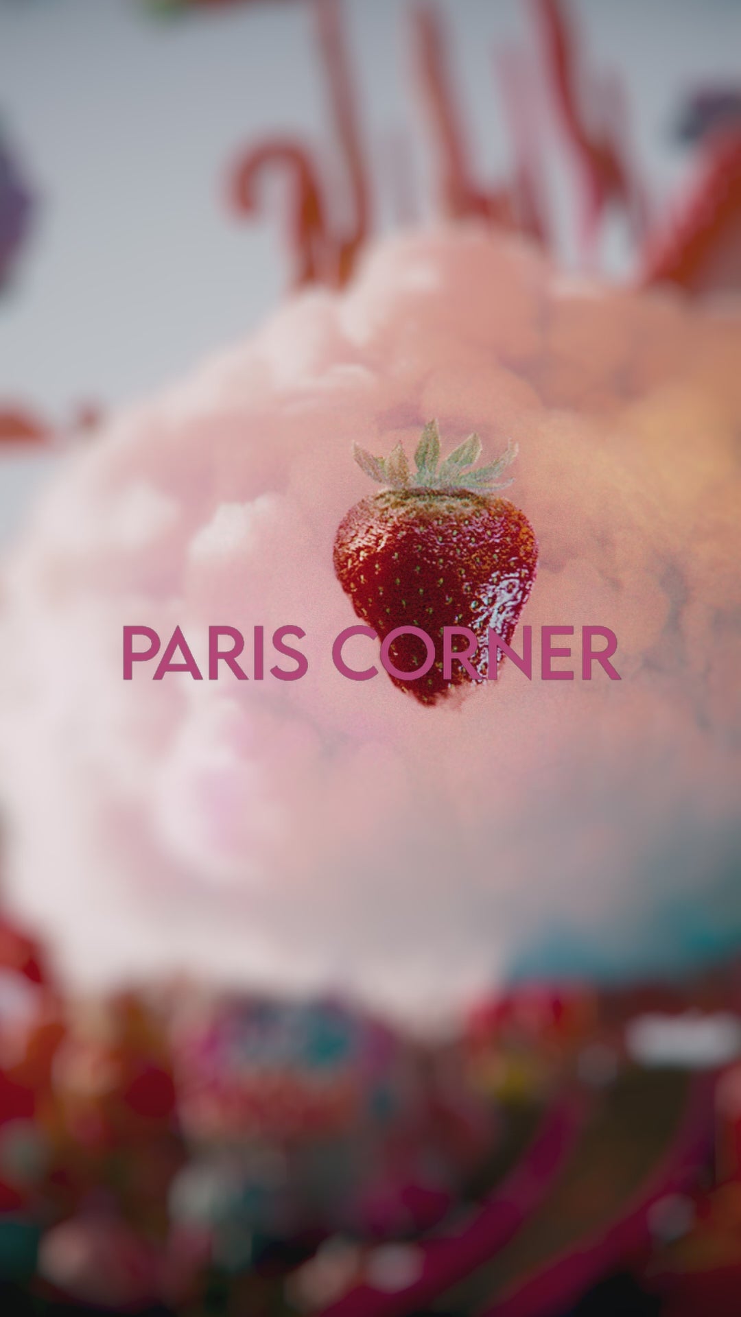 Marshmallow Blush – Paris Corner, flacon entouré de fruits mettant en valeur les notes olfactives, Eau de Parfum 100ml